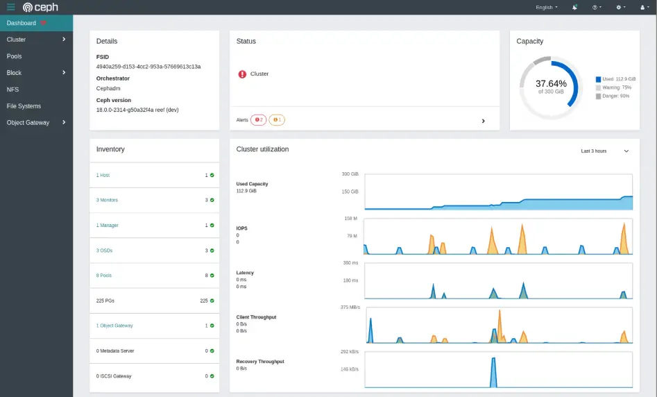 Ceph Dashboard Interface